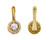 18 Karat Yellow Gold Rose-Cut Solitaire Diamond Drop Earrings in Art Deco Style