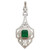Emerald with Diamond Pendant Set in 18 Karat White Gold Settings