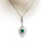 Emerald with Diamond Pendant Set in 18 Karat White Gold Settings