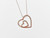 18karat Gold Pendant Necklace Rose Gold Diamond Pave Heart Shape