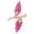 Set in 18K Gold, Natural Carved Ruby & Diamonds Art, Deco Style Cocktail Ring