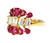 1.28 Carat Fancy Light Yellow Emerald Cut with Vivid Red Mozambique Ruby