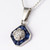Art Deco Calibrated Blue Gems and Diamond Pendant Necklace