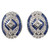 Blue Sapphire with Diamond Earrings Set in 18 Karat White Gold Settings