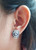 Blue Sapphire with Diamond Earrings Set in 18 Karat White Gold Settings