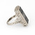 Antique Deco Music Sheet Ring Vintage 14 Karat White Gold Onyx