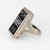 Antique Deco Music Sheet Ring Vintage 14 Karat White Gold Onyx