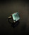 18 Karat Yellow Gold Art Deco Style Ring with Natural Green Amethyst