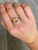 Art Deco Yellow Sapphire and Diamond Platinum Cluster Ring