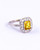 Art Deco Yellow Sapphire and Diamond Platinum Cluster Ring