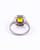 Art Deco Yellow Sapphire and Diamond Platinum Cluster Ring
