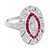 MajestÃ© Art Deco Style Diamond with Ruby Accent Cocktail Ring in 18K White Gold