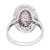 MajestÃ© Art Deco Style Diamond with Ruby Accent Cocktail Ring in 18K White Gold