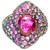 3,58 Carats Pink Ruby Ring Set With 5,94 carats Pink and Purple Sapphires Pavage