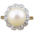 1930s Cultured Pearl and Diamond Cluster Ring in 18 Carat Gold