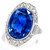 Natural No-Heat Sri Lanka Ceylon Sapphire Diamond Platinum Cocktail Ring