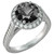 2 3/4 Carat 14 Karat White Gold Certified Round Black Diamond Ring