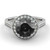 2 3/4 Carat 14 Karat White Gold Certified Round Black Diamond Ring