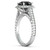 2 3/4 Carat 14 Karat White Gold Certified Round Black Diamond Ring