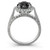 2 3/4 Carat 14 Karat White Gold Certified Round Black Diamond Ring