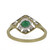 18 Karat Gold Oval Cut Emerald and Diamond Art Deco Style Cluster Ring
