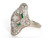 1930s .50 Carat Diamond Emerald Platinum Engagement Ring