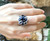 Blue Sapphire with Diamond Ring Set in 18 Karat White Gold Settings
