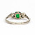 Art Deco Emerald and Diamond Platinum Three-Stone Ring