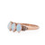 Art Deco 10 Karat Rose Gold Opal and Diamond 3-Stone Vintage Ring