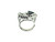 Palladium Natural Blue Sapphire Ring with Diamonds