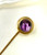 Estate Art Deco Cabochon Amethyst 14 Karat Yellow Gold Circle Stick Pin