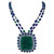165.32 Carat Carved Emerald, with Sapphire and Emerald Beads Necklace