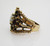 Vintage 14 Karat Yellow Gold Garnet and White Opal Filigree Ring