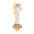 White Enamel Diamond Yellow Gold Diva Brooch Pendant