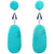 Art Deco Style Turquoise Gold Diamonds Blue Enamel Flat Drop Earrings