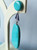 Art Deco Style Turquoise Gold Diamonds Blue Enamel Flat Drop Earrings