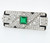 Columbian Emerald, Diamond and Onyx Art Deco Brooch, ca. 1920s