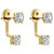 0.72 Carat Diamond Earrings Ear Jackets in 14 Karat Yellow Gold - Shlomit Rogel