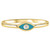 Diamond Turquoise Enamel Eye Ring in 14 Karat Yellow Gold, Shlomit Rogel