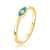 Diamond Turquoise Enamel Eye Ring in 14 Karat Yellow Gold, Shlomit Rogel