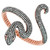 Ruby Diamond Snake Rose Gold Bangle Bracelet Cuff