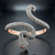 Ruby Diamond Snake Rose Gold Bangle Bracelet Cuff