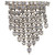 Art Deco Clear Crystal Dangling Brooch Pin, Rhodium Plated, Early 1900s
