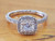 1 1/2 Carat 14 Karat White Gold Cushion Engagement Ring, Halo Diamond Ring