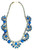 20th Century Art Deco Silver & Austrian Blue Sapphire Crystal Choker Necklace