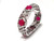 H.Ajoomal Bracelet with Hexagonal Cut Rubies & Diamonds, 18 Karat White Gold