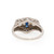 Circa 1920's Art Deco Platinum Old European Cut Diamond and Sapphire Ring