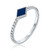 Pave Diamond Dark Blue Enamel Rhombus Ring in 14K White Gold, Shlomit Rogel