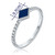 Pave Diamond Dark Blue Enamel Rhombus Ring in 14K White Gold, Shlomit Rogel