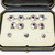 Art Deco Gold, Ruby and Enamel Dress-Set